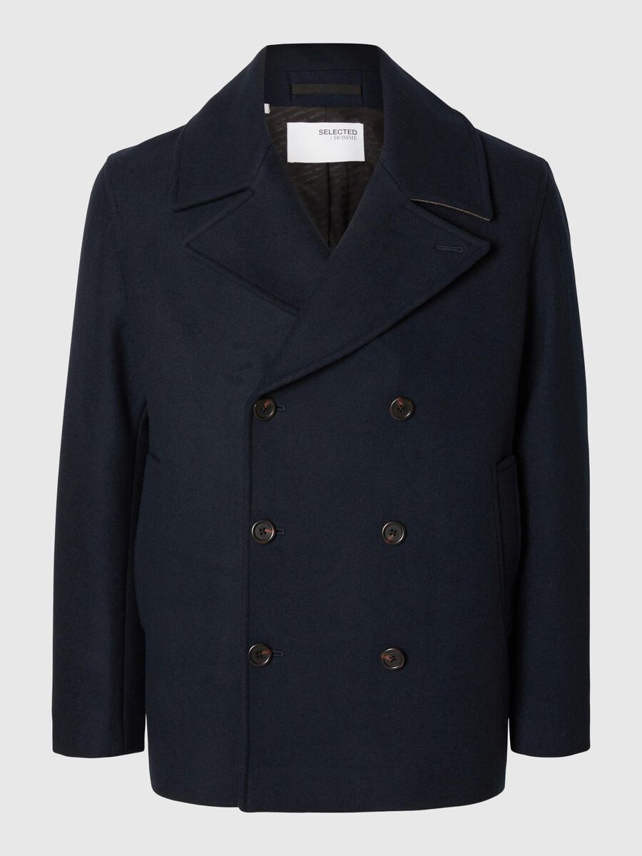 Selected DOUBLE BREASTED WOOL BLEND PEACOAT, Sky Captain, highres - 16094406_SkyCaptain_001.jpg
