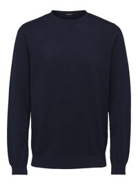 LONG-SLEEVED KNITTED JUMPER, Navy Blazer, highres