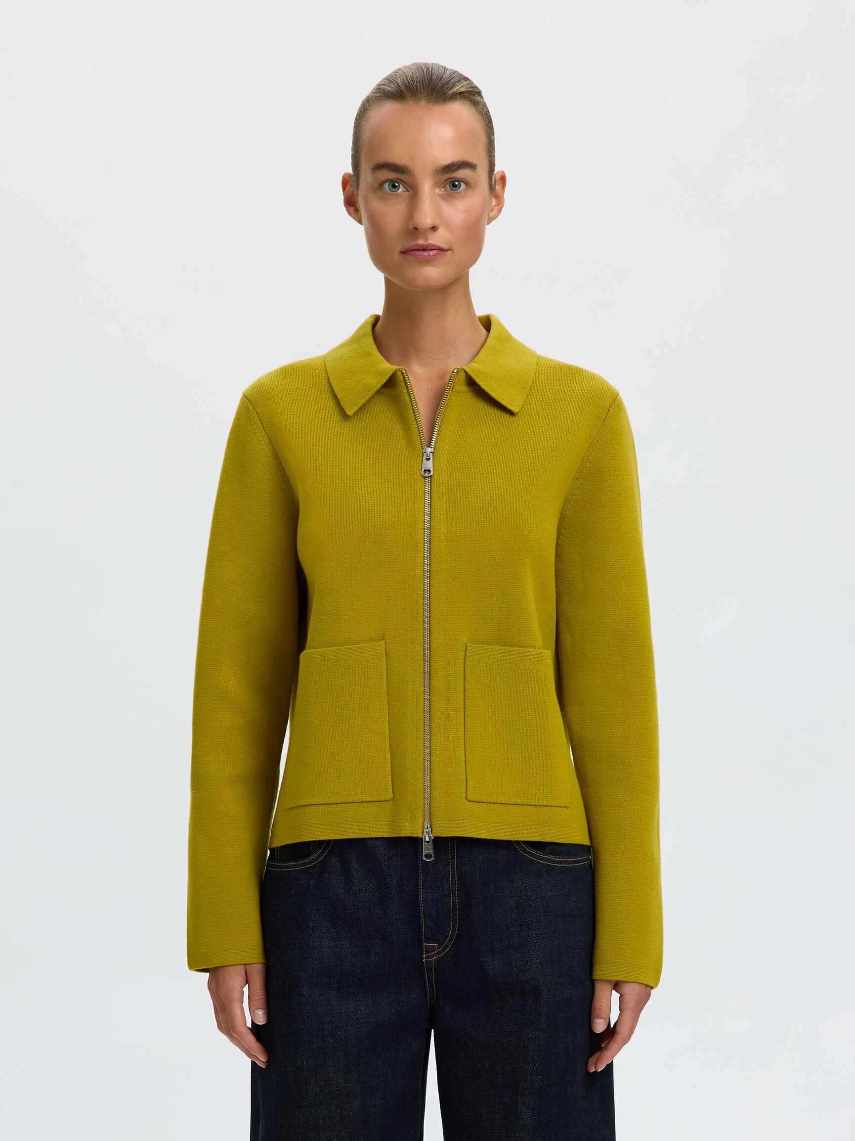 COTTON BLEND CARDIGAN, Avocado Oil, highres