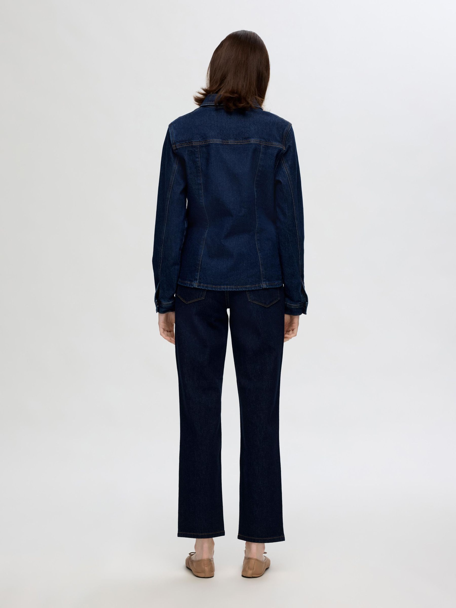 MØRK VASK STRAIGHT FIT JEANS, Dark Blue Denim, highres