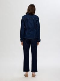 DARK WASH STRAIGHT FIT JEANS, Dark Blue Denim, highres