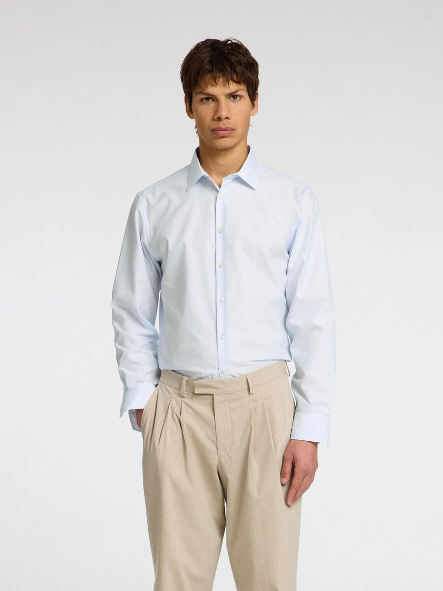 Selected 100% BAUMWOLL SLIM FIT HEMD, White, highres - 16096905_White_1165904_003.jpg