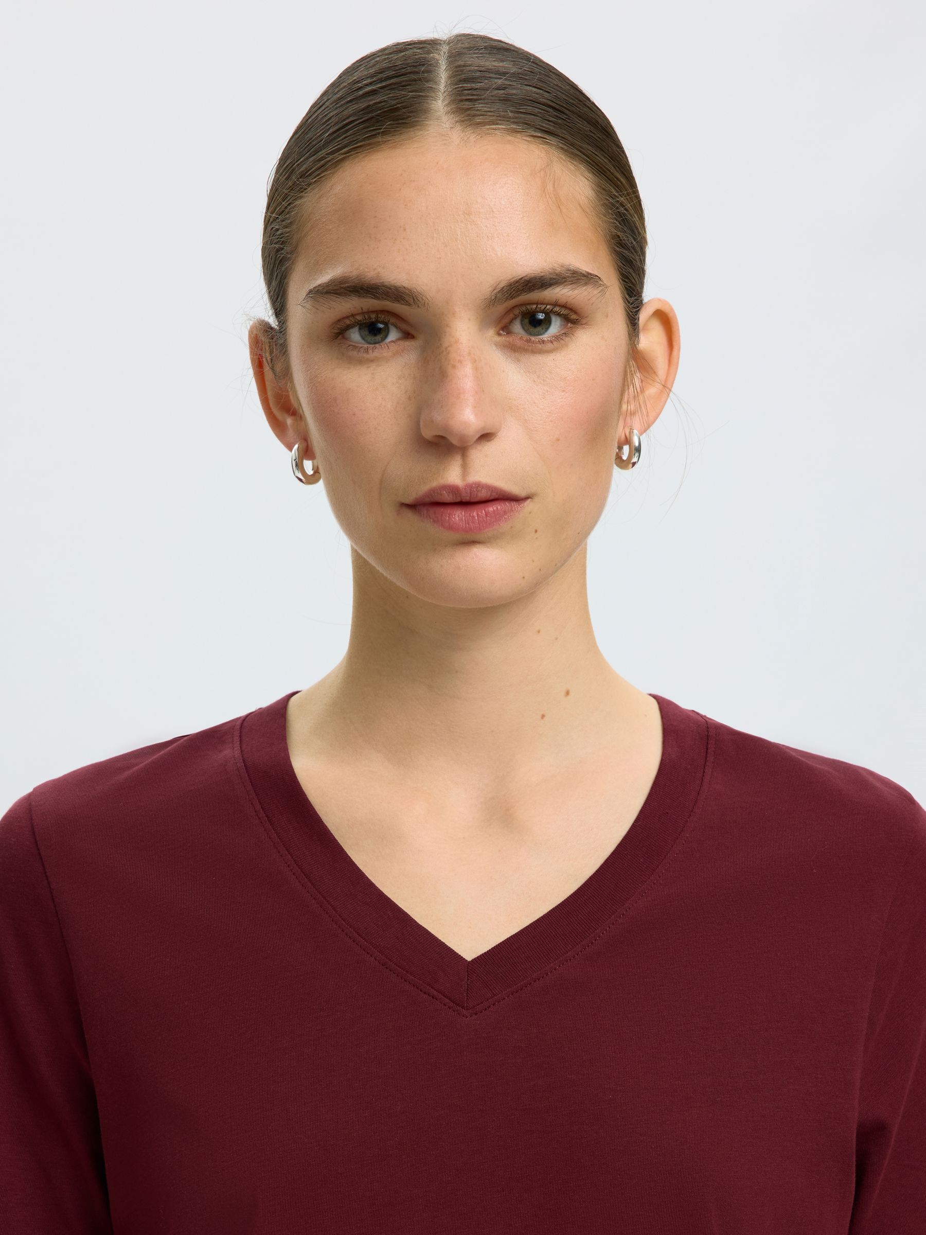 CLASSIC V-NECK T-SHIRT, Tawny Port, highres