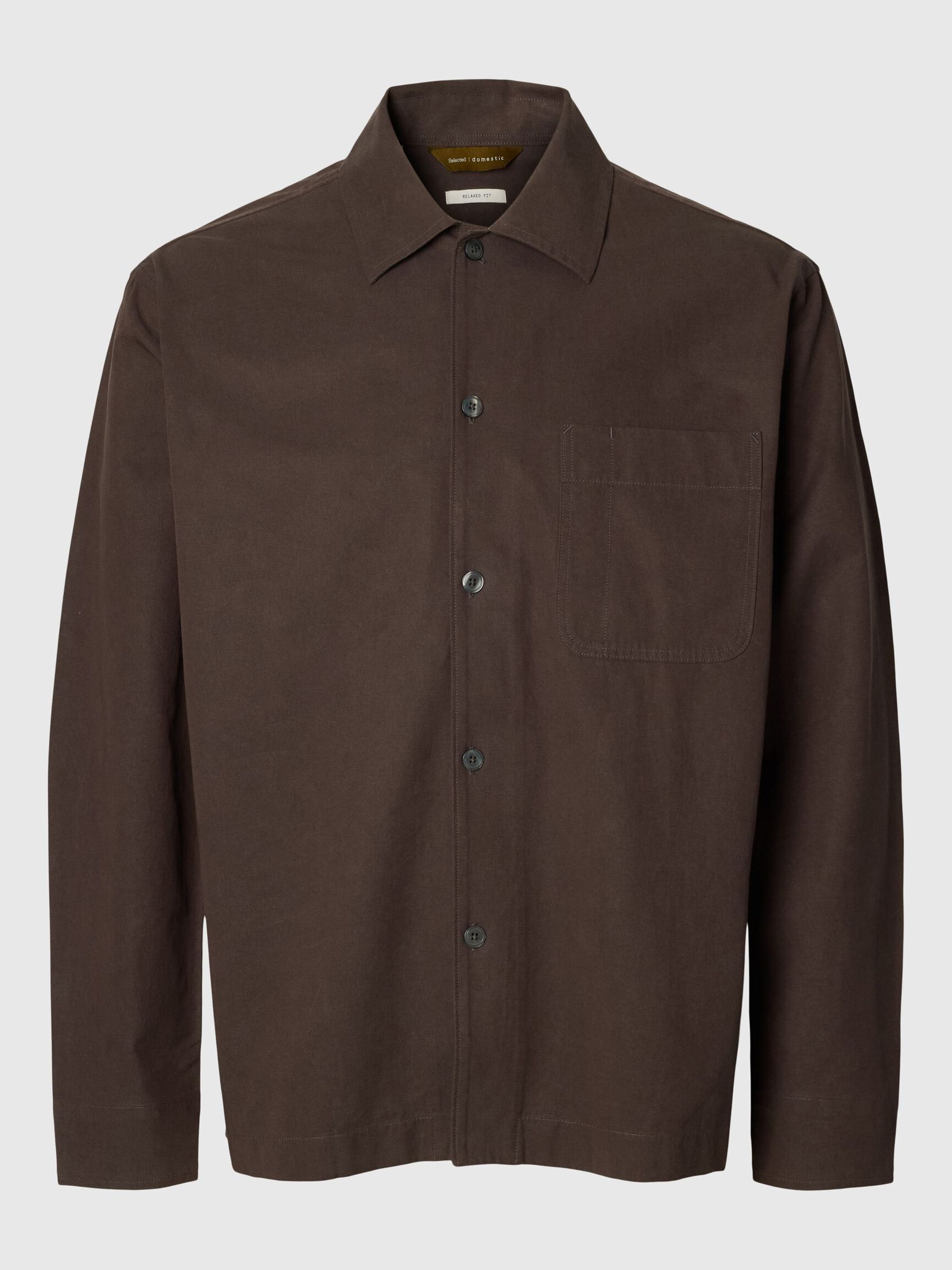 RELAXED FIT OVERSHIRT, Turkish Coffee, highres