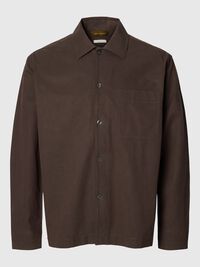 RELAXED FIT OVERSHIRT, Turkish Coffee, highres
