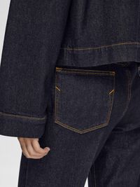 HIGH WAISTED BOOTCUT JEANS, Dark Blue Denim, highres