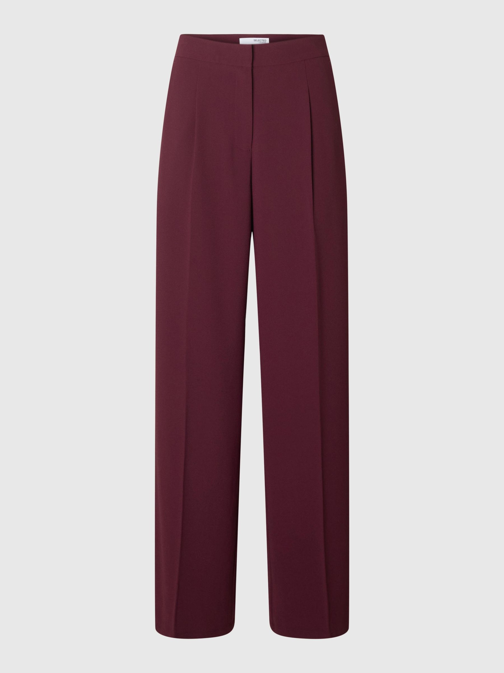 TISSÉ PANTALON À JAMBE AMPLE, Fig, highres