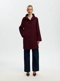 WOOL BLEND COAT, Tawny Port, highres