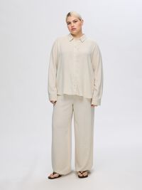 VISCOSE BLEND TROUSERS, Sandshell, highres