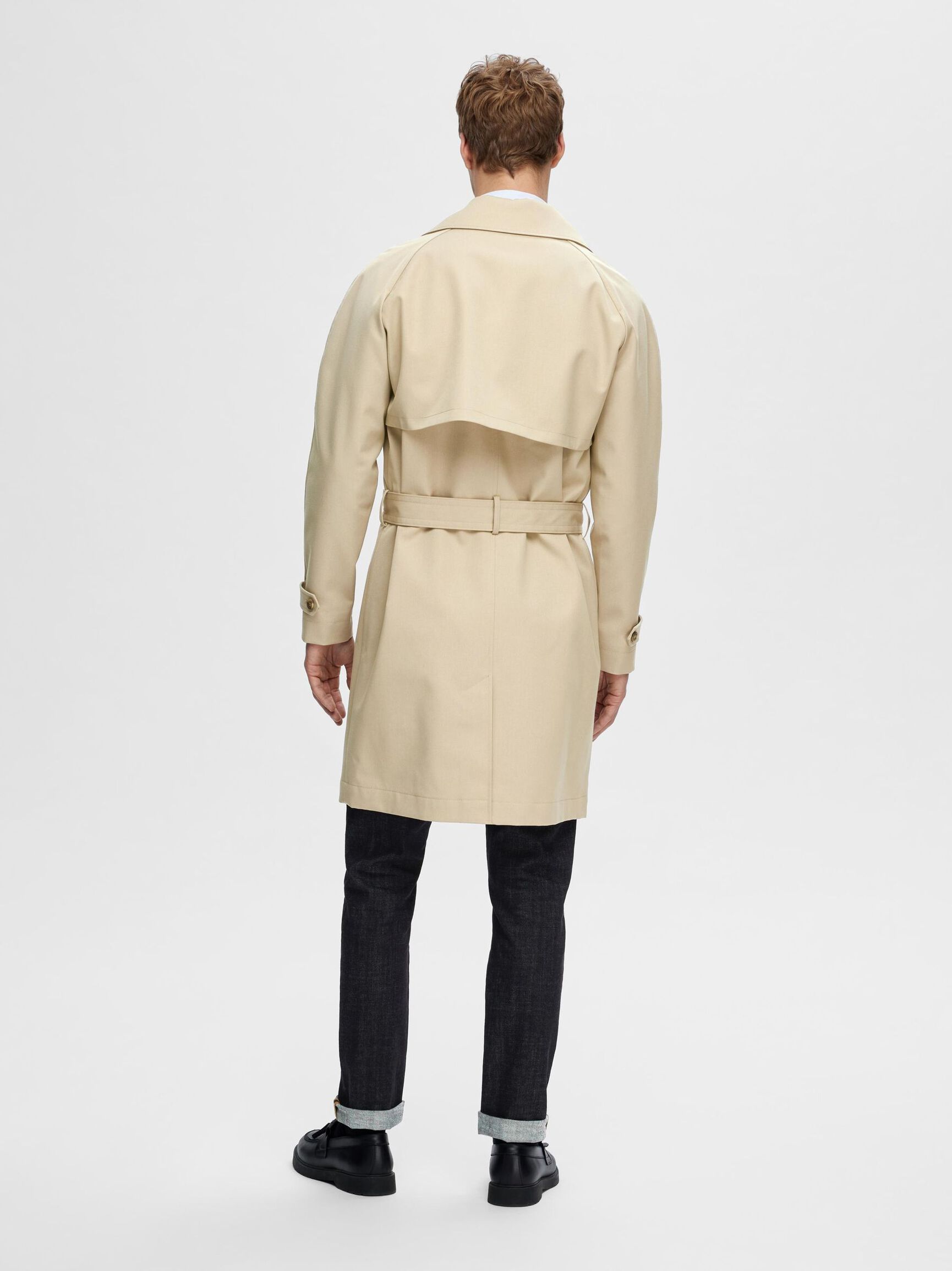 DOUBLE-BREASTED TRENCH COAT, Chinchilla, highres