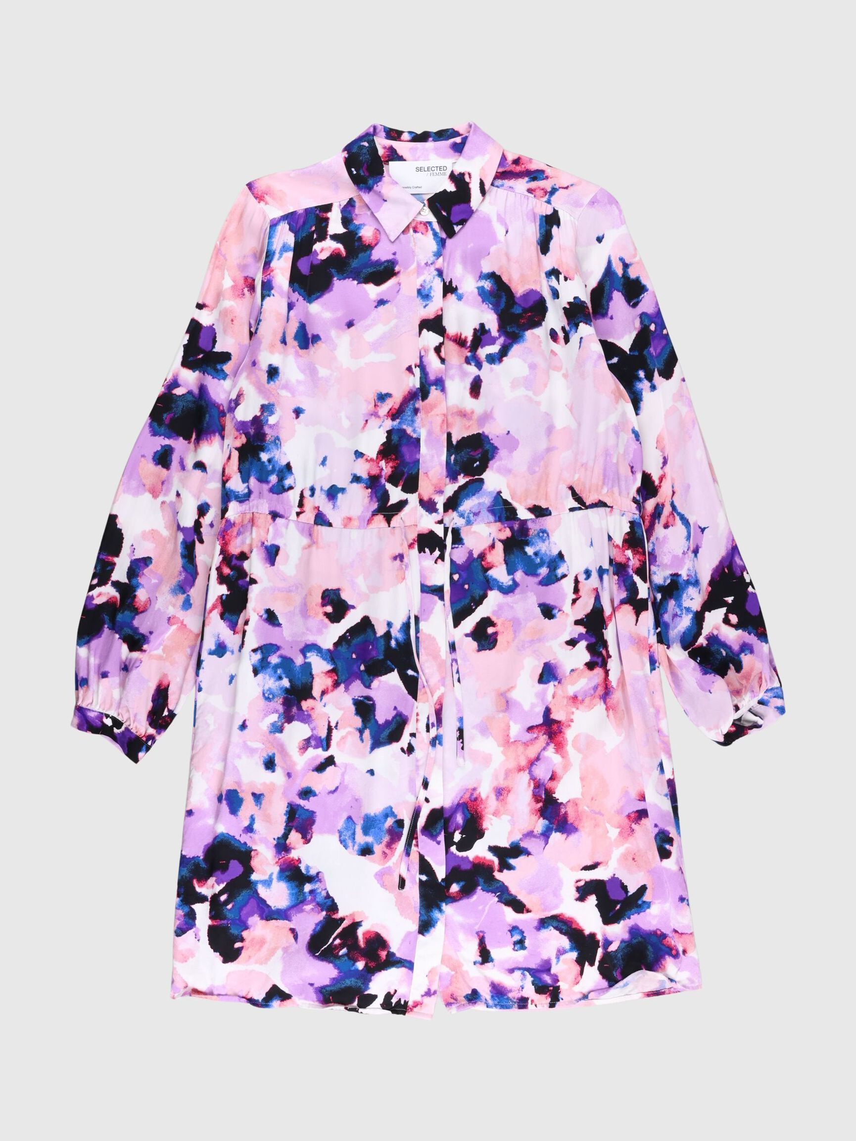 BEDRUKT MINI JURK, Moonlite Mauve, highres