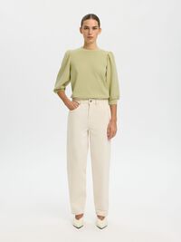 PUFF SLEEVE SWEATSHIRT, Lint, highres