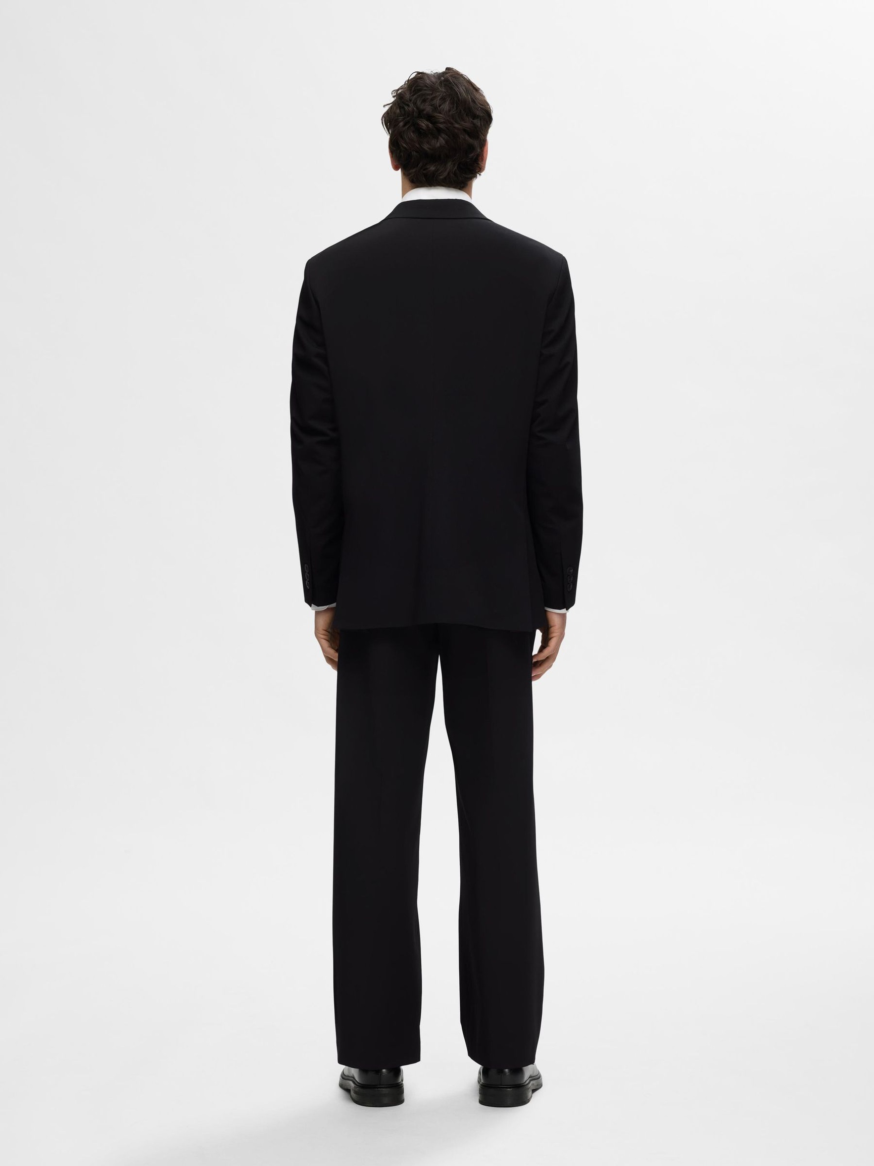 RELAXED FIT DOUBLE-BREASTED BLAZER, Black, highres