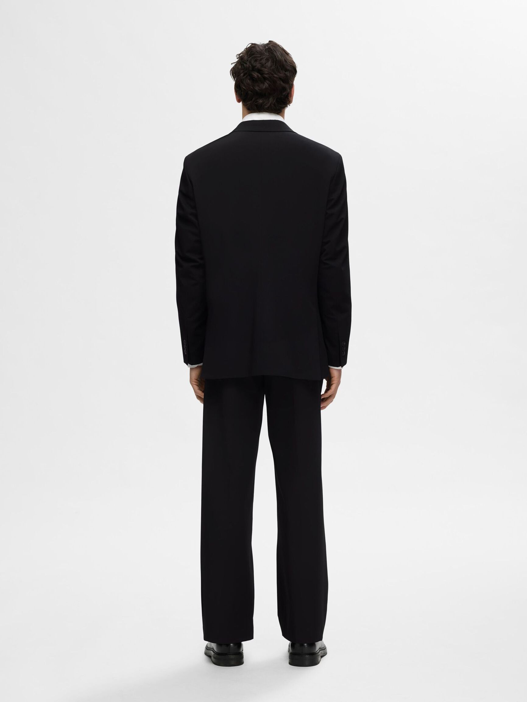 RELAXED FIT DOUBLE-BREASTED BLAZER, Black, highres