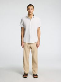 COTTON BLEND SHORT SLEEVED SHIRT, Pure Cashmere, highres