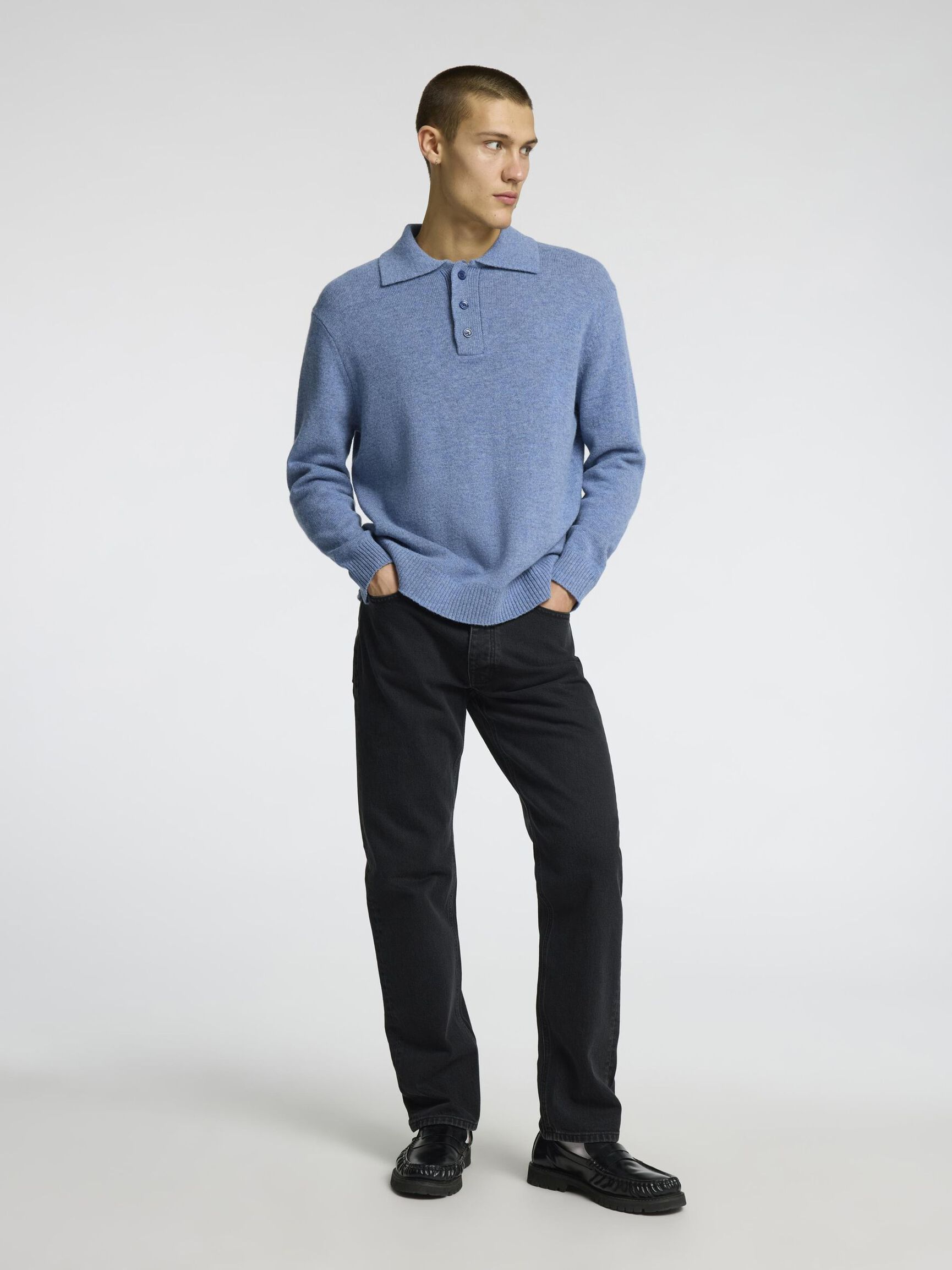 196 STRAIGHT FIT JEANS, Black Denim, highres