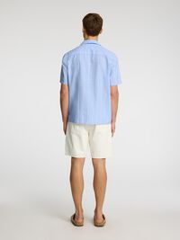 LIN MÉLANGÉ CHEMISE À MANCHES COURTES, Cashmere Blue, highres