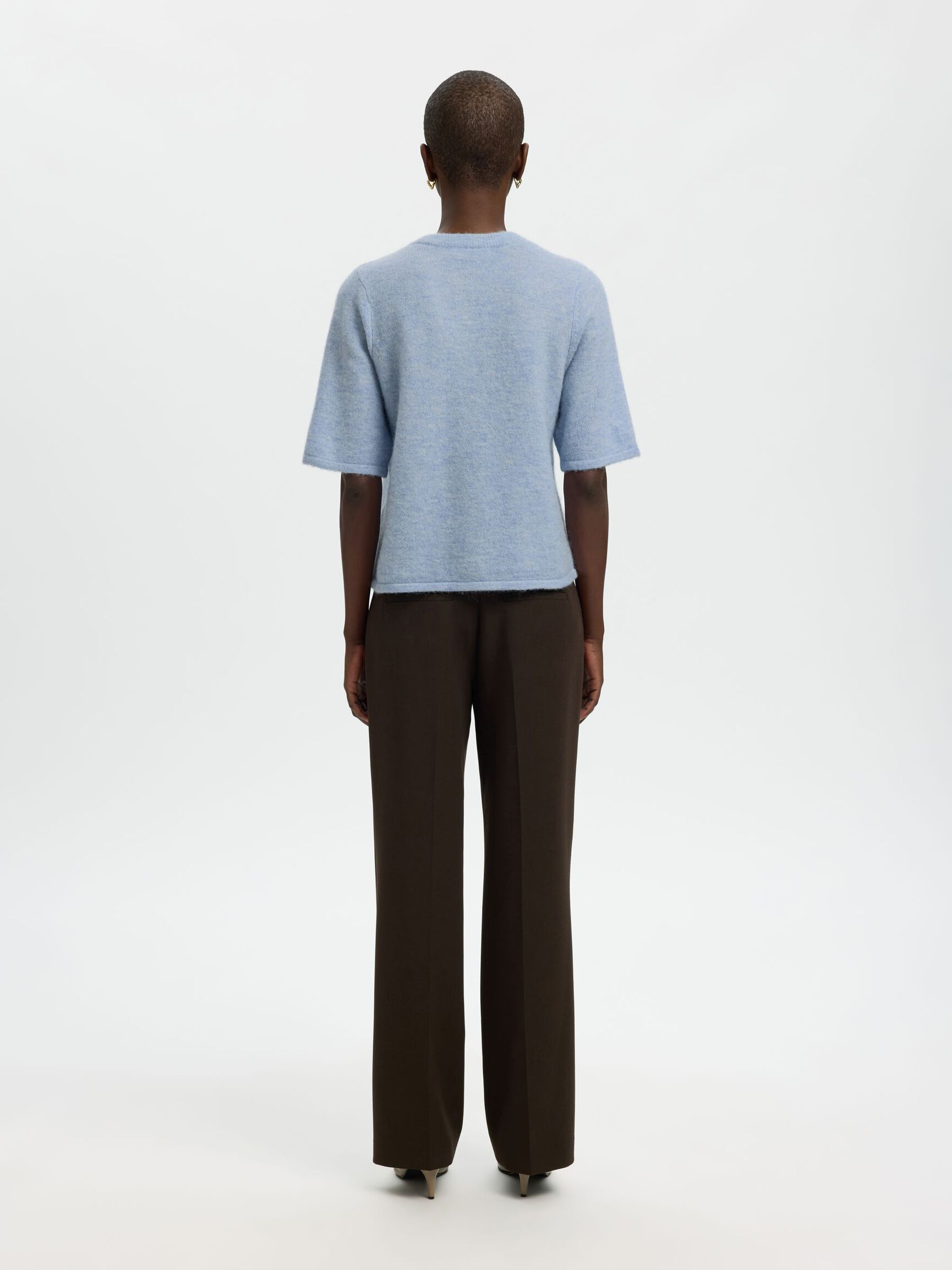 WOLMIX KORTE MOUWEN VEST, Cashmere Blue, highres