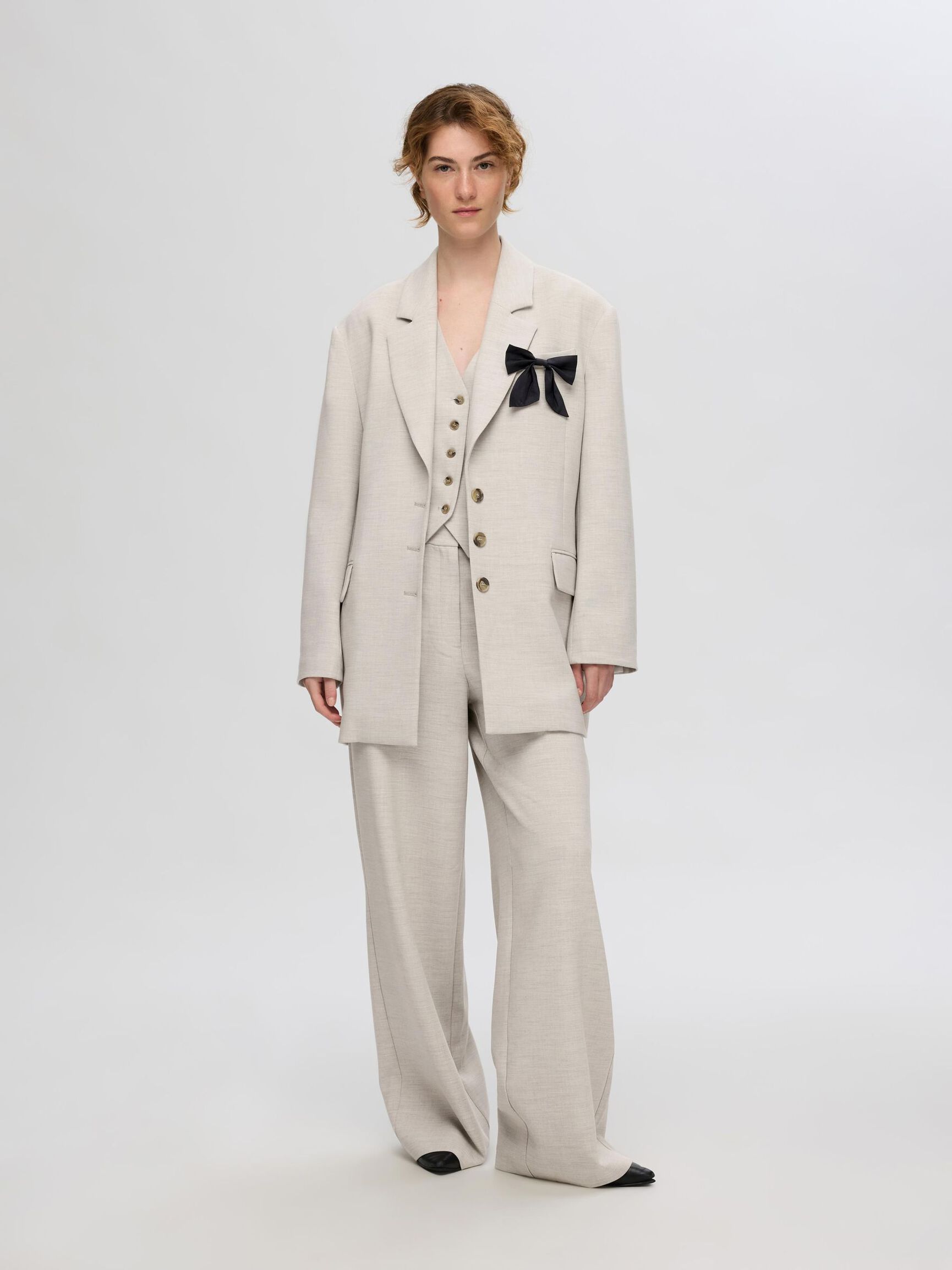 VISKOSEMIX OVERSIZED BLAZER, Dove, highres