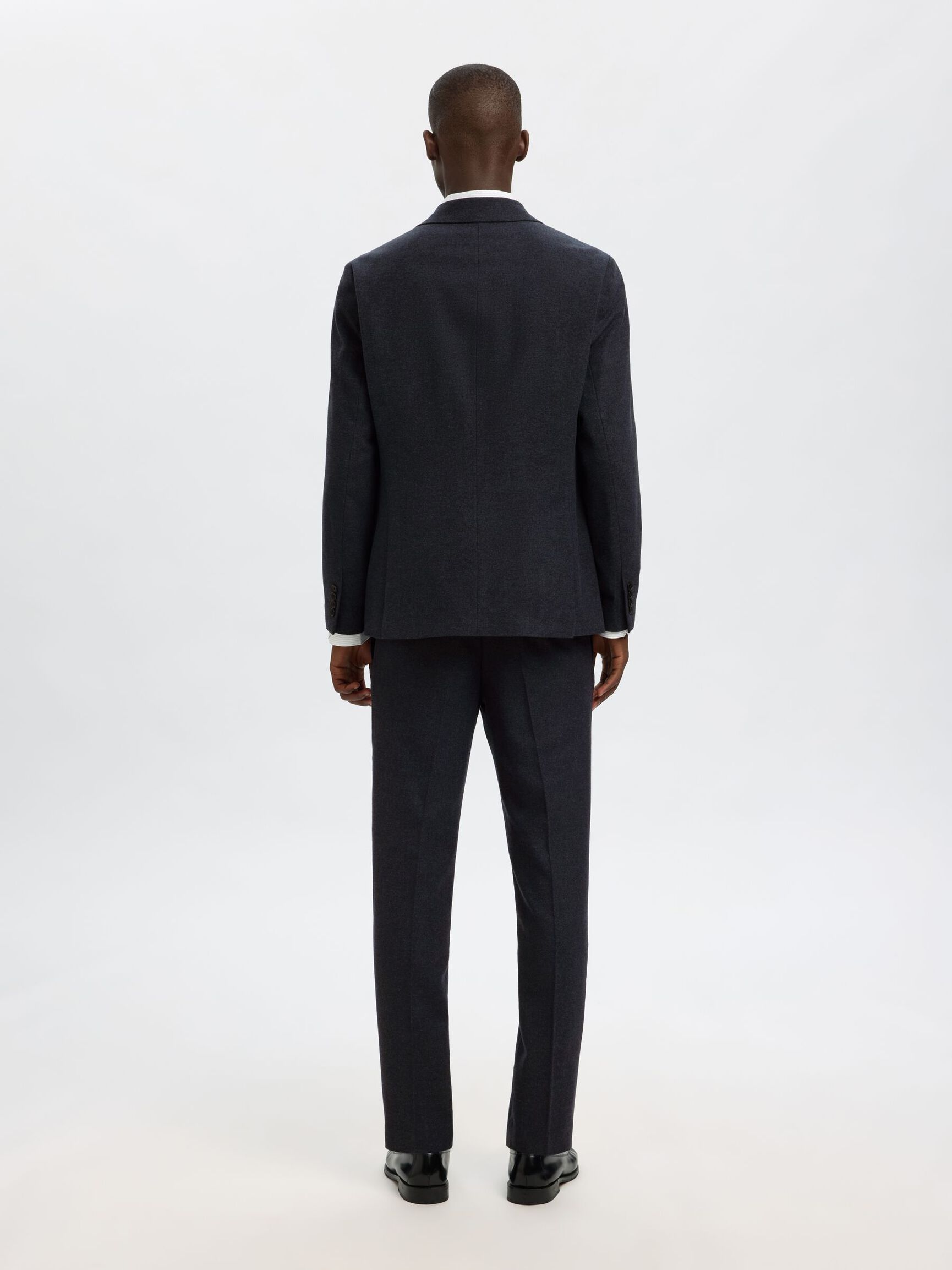 CHECKED WOOL BLEND  BLAZER, Dark Sapphire, highres
