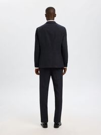 CHECKED WOOL BLEND  BLAZER, Dark Sapphire, highres