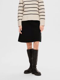KNITTED MINI SKIRT, Black, highres