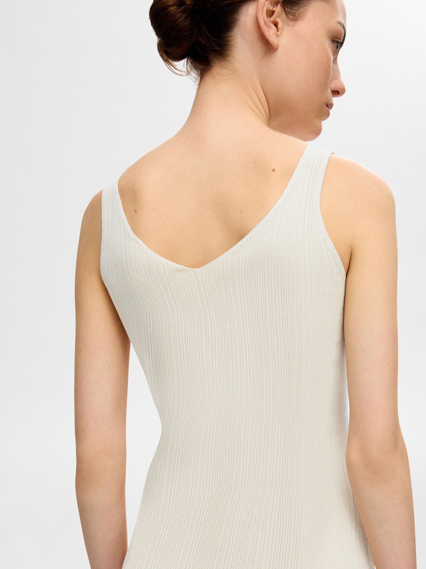 KNITTED MIDI DRESS, Birch, highres