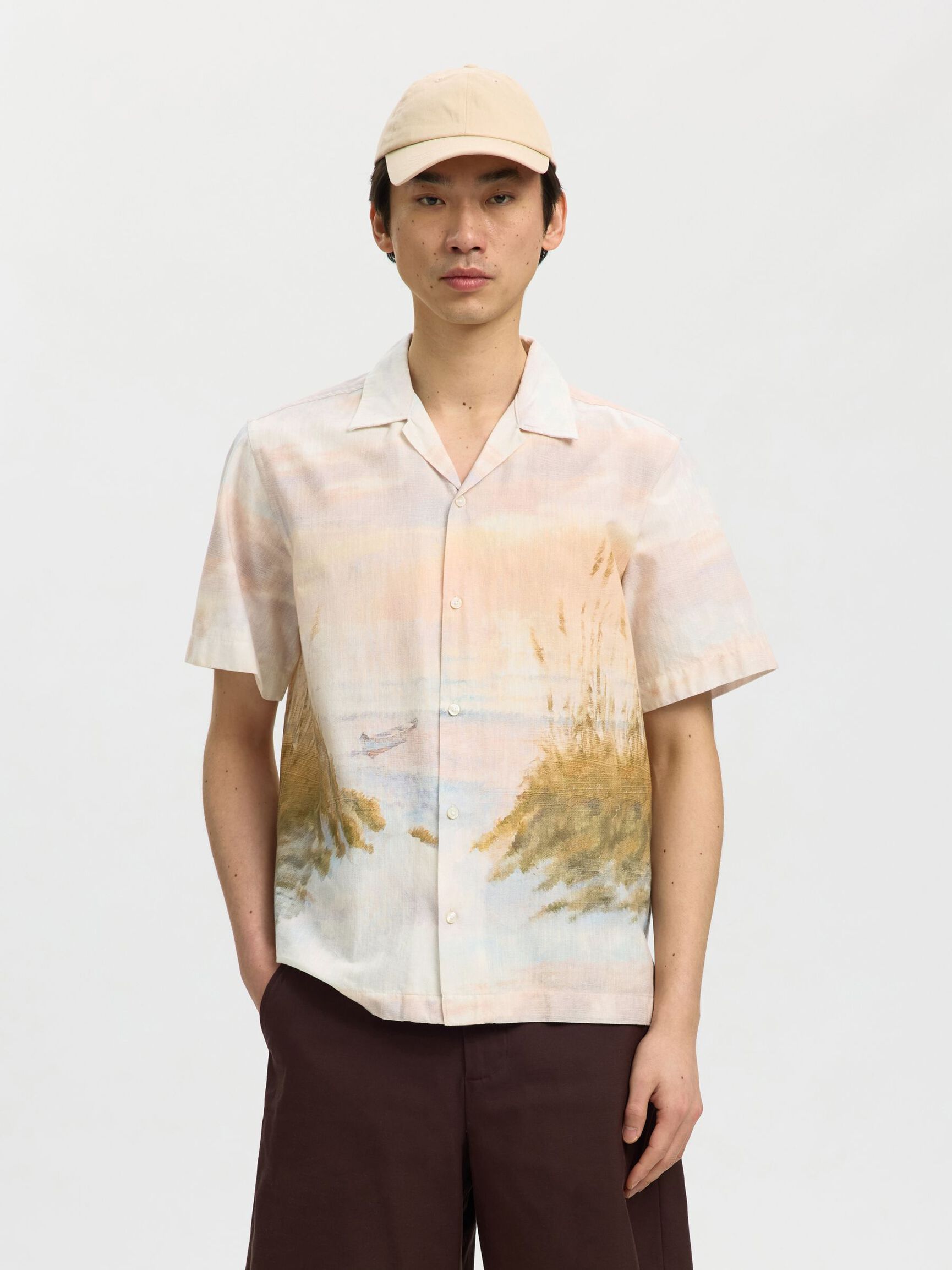 REGULAR FIT SHORT SLEEVED SHIRT, Dusty Blue, highres