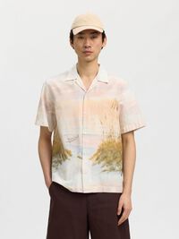 REGULAR FIT SHORT SLEEVED SHIRT, Dusty Blue, highres