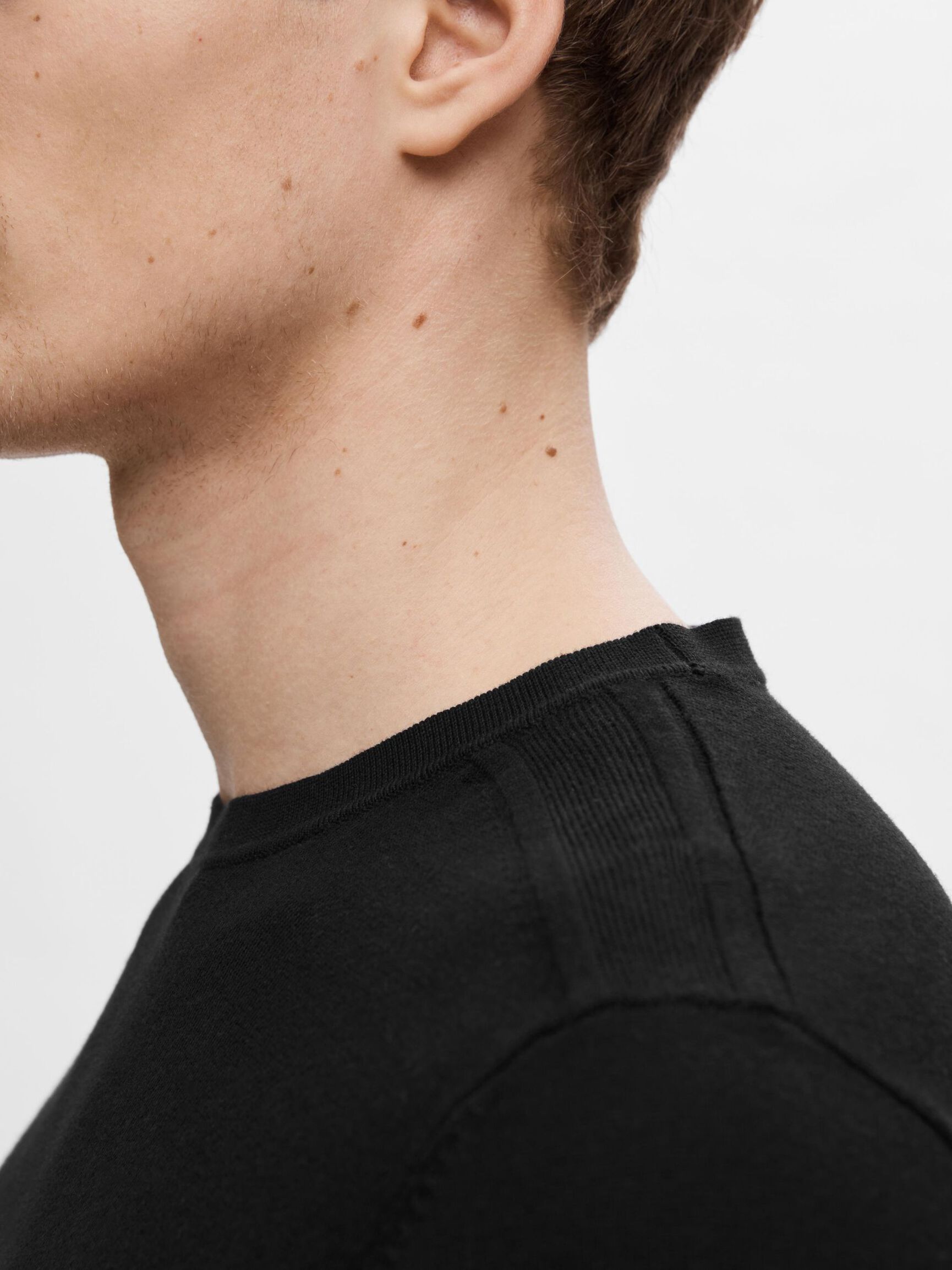LONG-SLEEVED KNITTED JUMPER, Black, highres