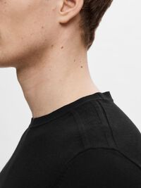 LONG-SLEEVED KNITTED JUMPER, Black, highres