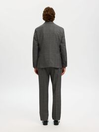 100% WOOL DOUBLE-BREASTED BLAZER, Grey, highres