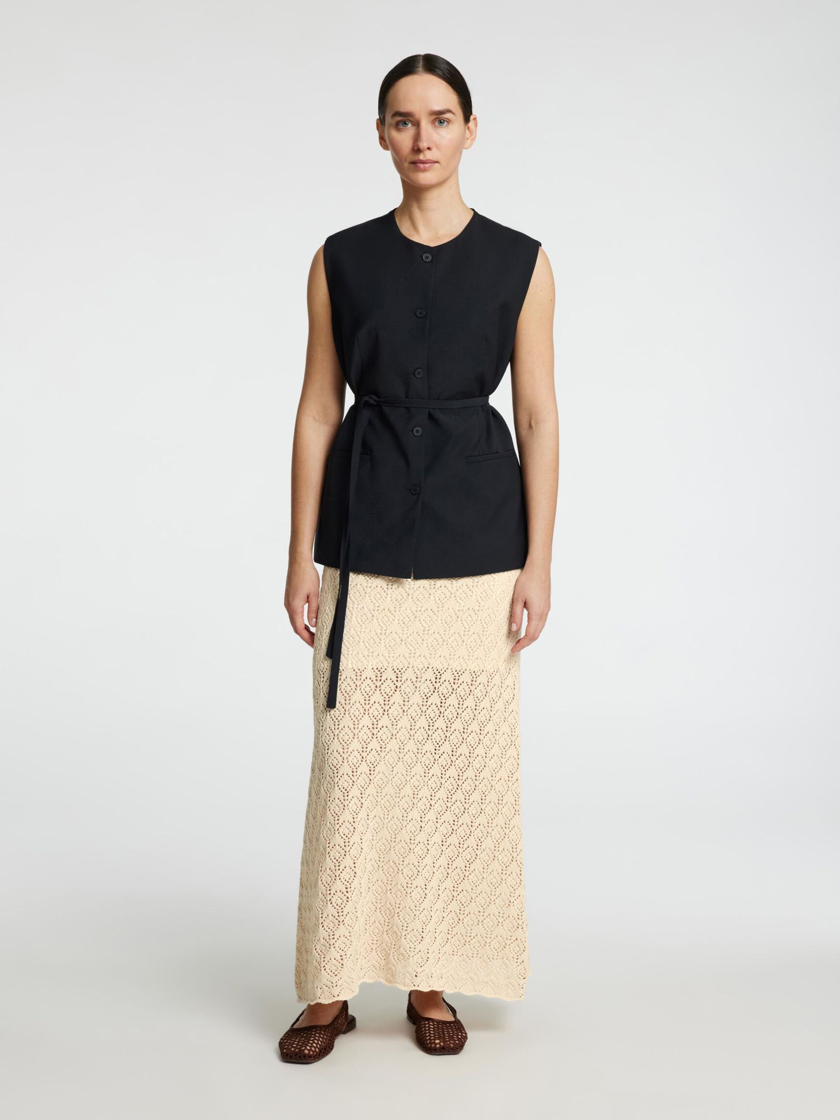 KNITTED  MAXI SKIRT, Birch, highres