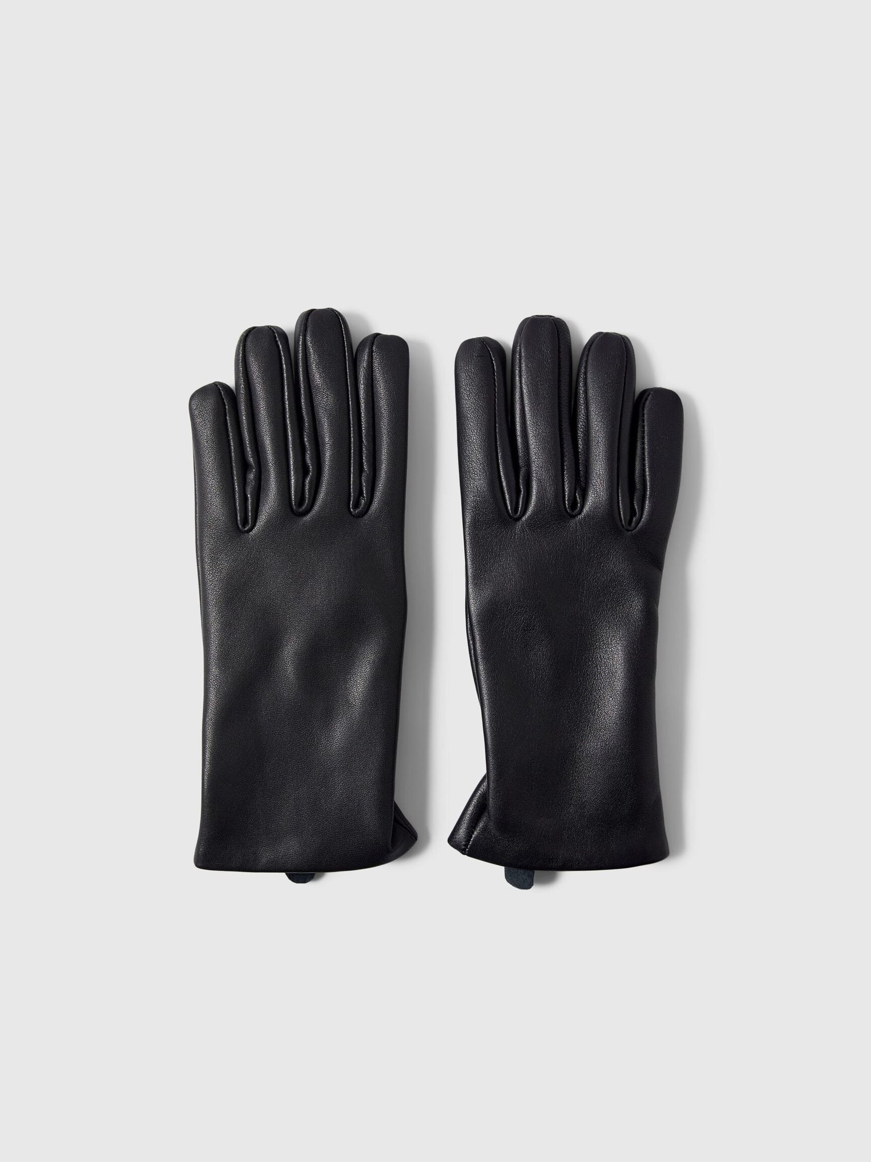 LEATHER GLOVES, Black, highres