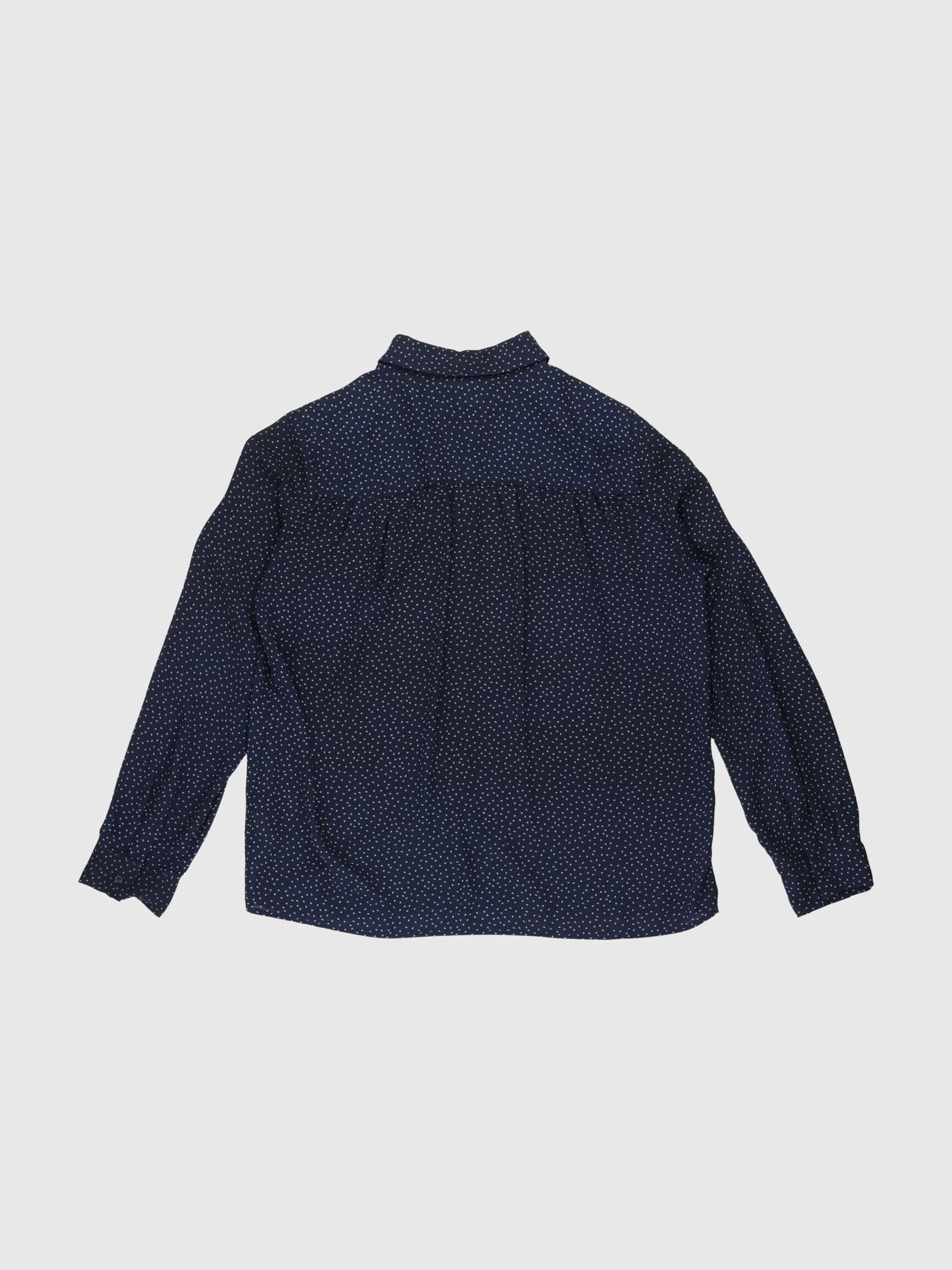 RECYCLED POLYESTER DOTTED SHIRT, Dark Sapphire, highres