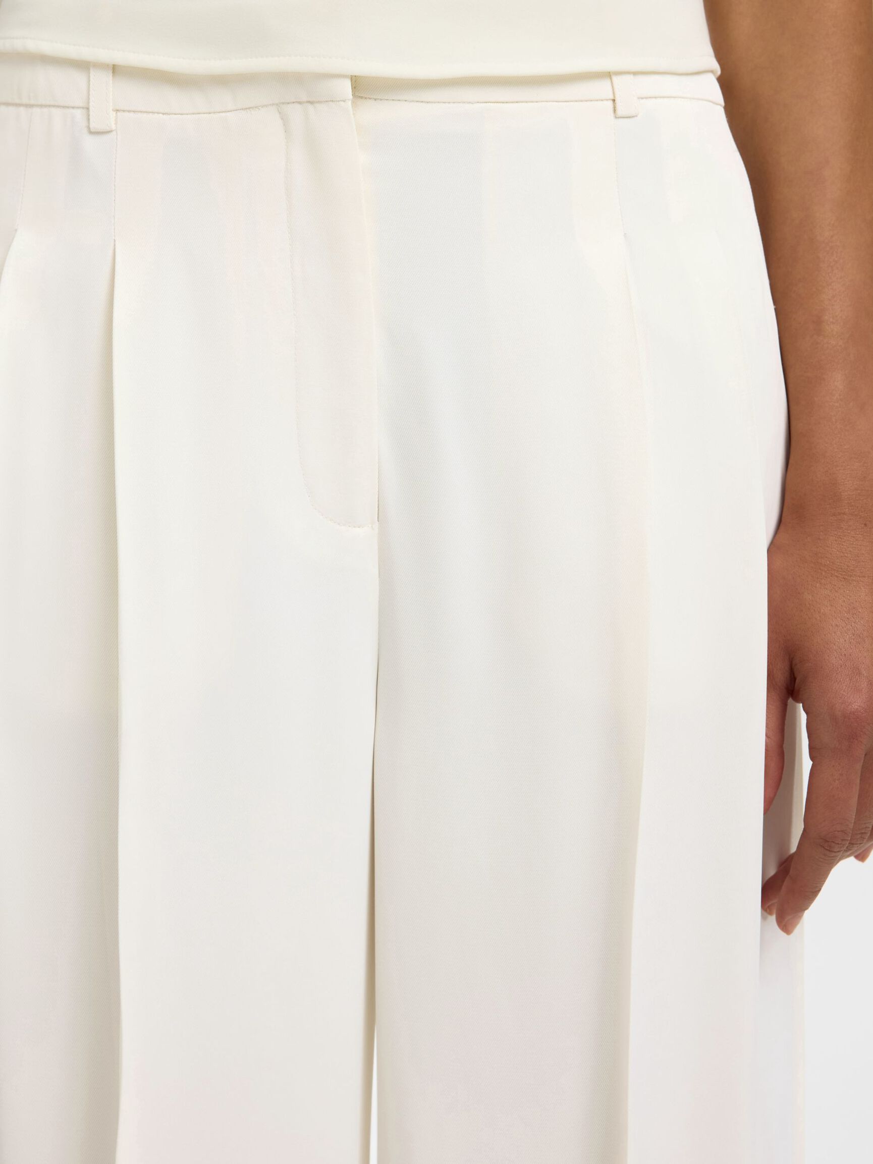 EXTRA WIJDE PASVORM BROEK, Egret, highres