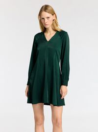 VISCOSE BLEND MINI DRESS, Scarab, highres