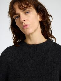 OVERSIZED WOOL BLEND JUMPER, Black, highres