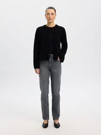 ULDBLANDING STRIKKET CARDIGAN, Black, highres