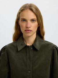 COTTON CORDUROY MINI DRESS, Deep Depths, highres