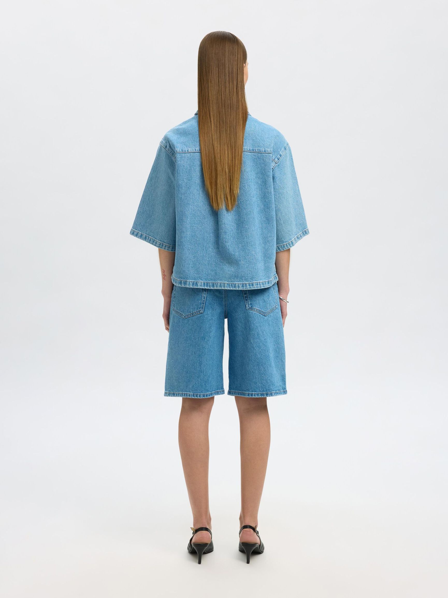 DENIM POLO, Light Blue Denim, highres