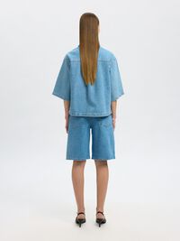 DENIM POLO, Light Blue Denim, highres