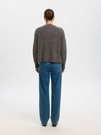 WOOL BLEND CARDIGAN, Medium Grey Melange, highres