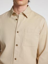 LANGE MOUWEN OVERSHIRT, Oatmeal, highres