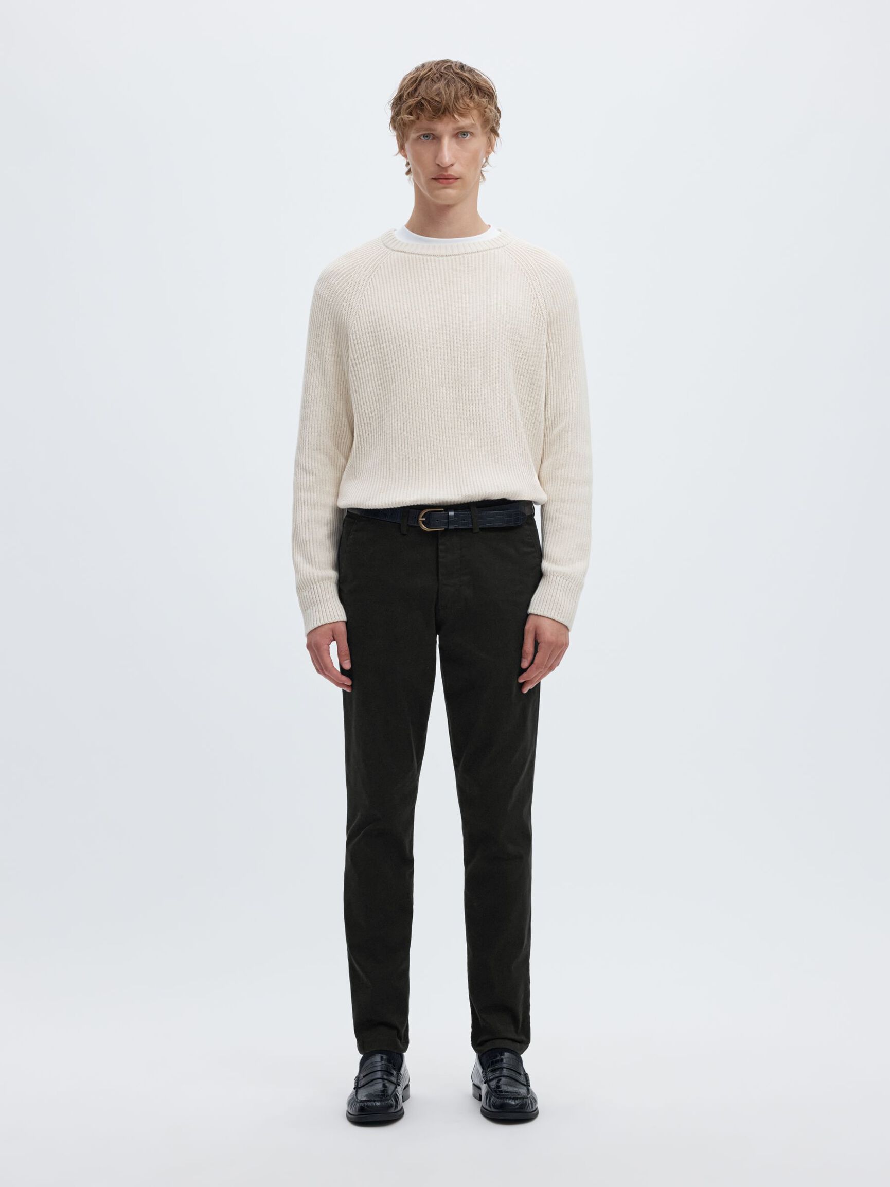 175 SLIM FIT FLEX CHINOS, Black, highres