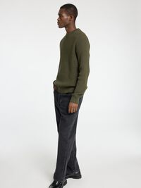 STRUCTURED CREWNECK JUMPER, Forest Night, highres