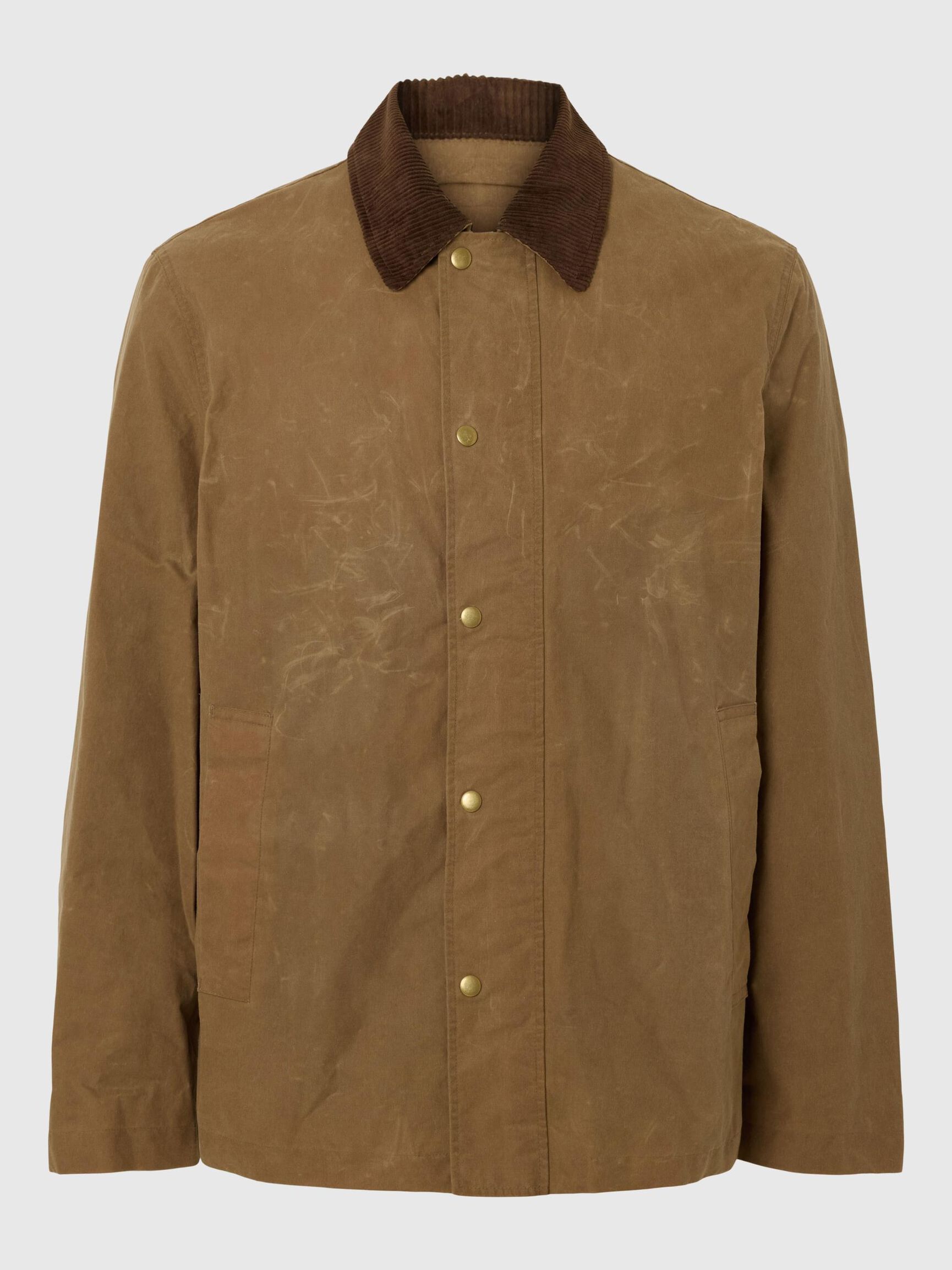WAXED COTTON JACKET, Ermine, highres