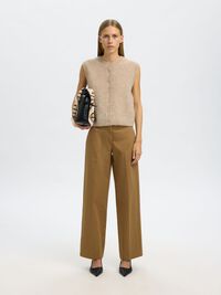 ULLBLANDNING STICKAD VÄST, Birch, highres