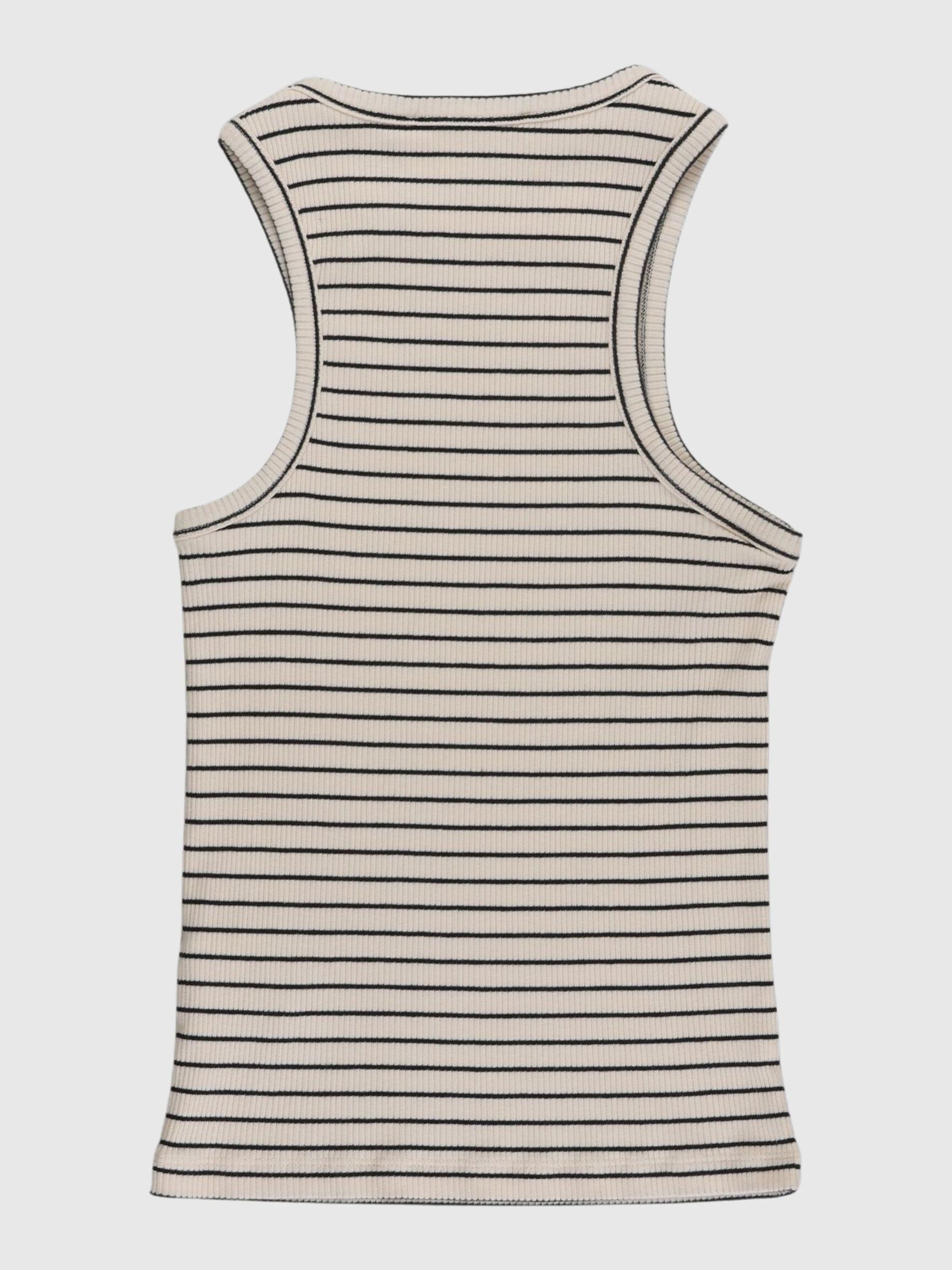 STRIPED TANK TOP, Sandshell, highres