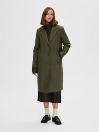 EINREIHIGER WOLLGEMISCH MANTEL, Ivy Green, highres